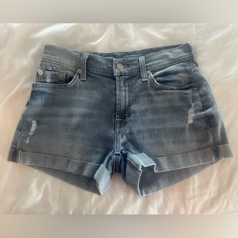 7 For All Mankind Mid Roll Jean Shorts | Size 27